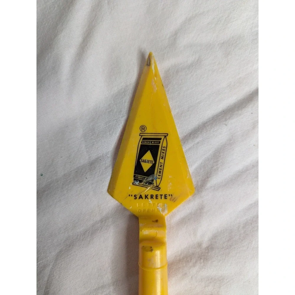 Vintage Sakrete cement mix‎ trowel shape LETTER OPENER remembrance Brown Bigelow